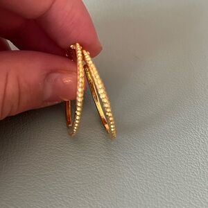 Hoop earrings with gold brass plating